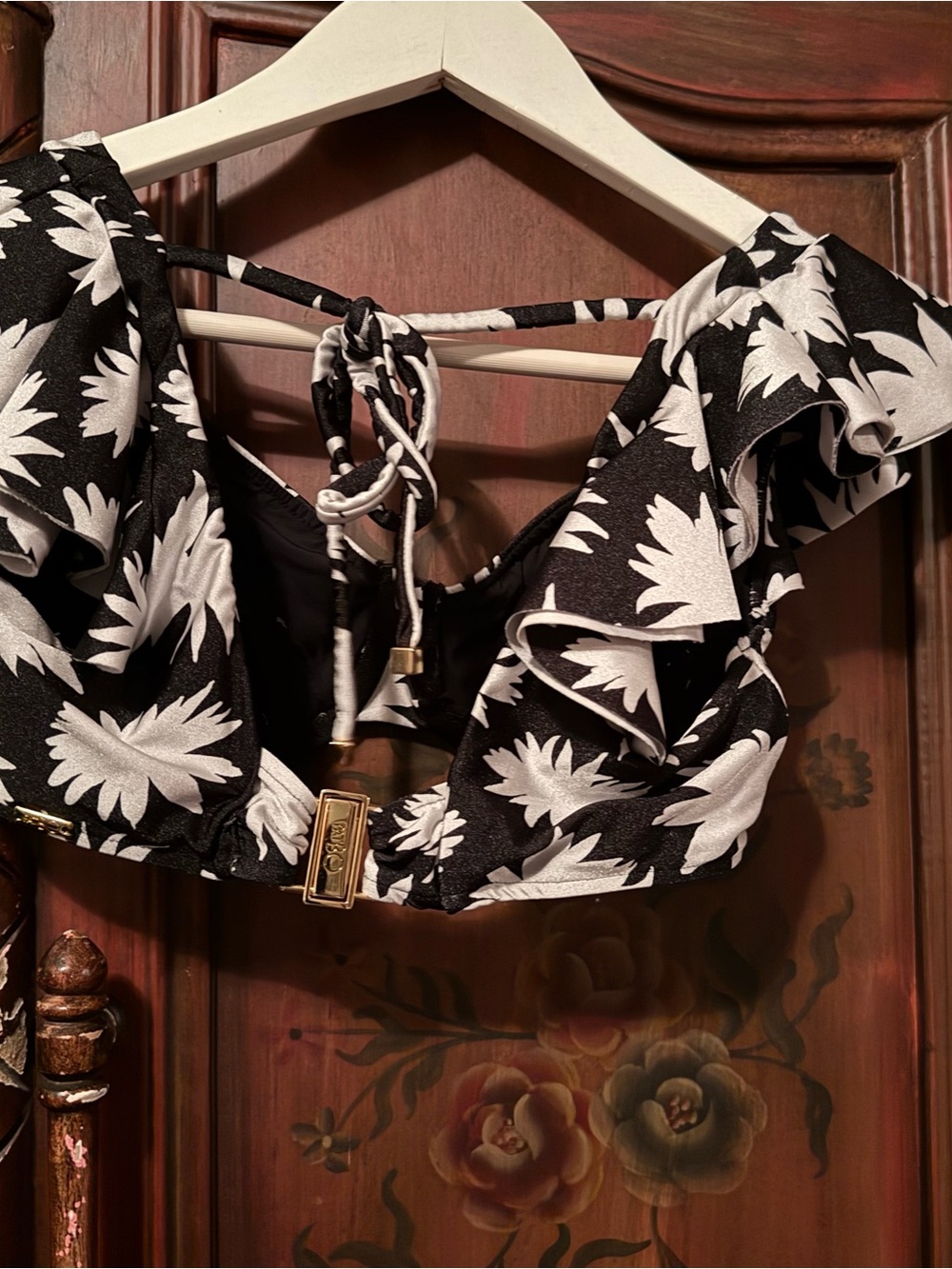 PatBO Ruffled Dahlia Floral Ruffle Bikini Top - Picture 5 of 5
